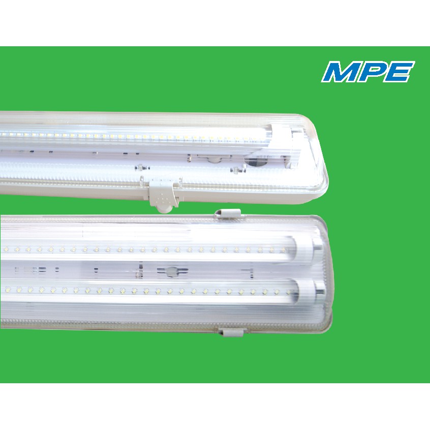(không bao bóng LED T8) Máng đèn led - Máng đèn led chống thấm MPE đơn - đôi 1.2m - Máng đèn chông thấm nước 1.2m