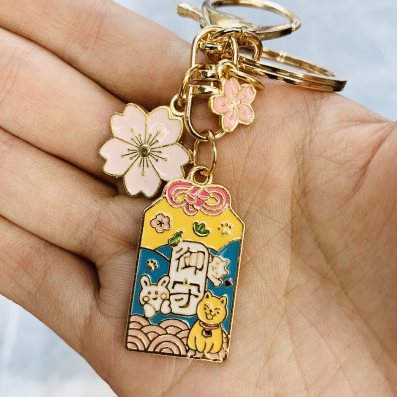 Móc khoá Túi phước Omamori kim loại - MK13 (Được chọn màu)