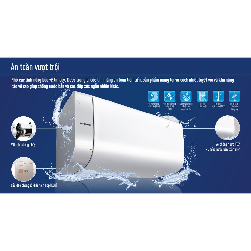 Bình nóng lạnh Panasonic 15l,20l,30 lít ngang