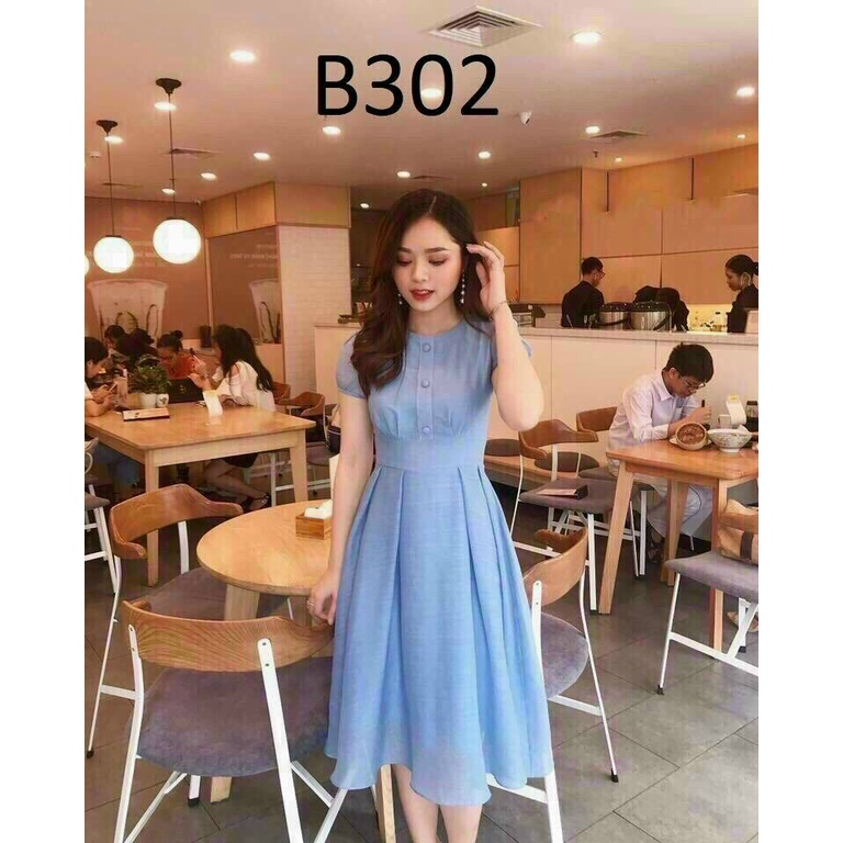 (FREE SHIP) ĐẦM VOAN XÒE NÚT BỌC HAI LỚP DỰ TIỆC KẾT HỢP ĐI LÀM ĐI CHƠI SIÊU XINH DỊU DÀNG PU