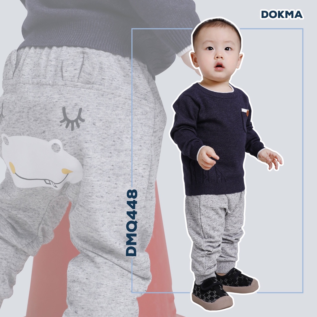 DMQ448 Quần dài mông thú Dokma vải cotton da cá mỏng và nỉ bông dày (6-24M)