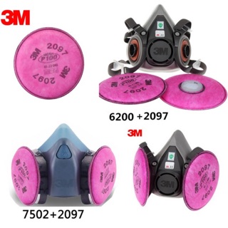 Mặt nạ 3M 7501 3M 7502 3M 6200 3M 6100 kết hợp với phin lọc 3M 2097