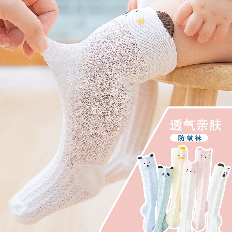 Vớ Cotton Dài Thiết Kế Hoạt Hình Giữ Ấm Chân Cho Bé Gái