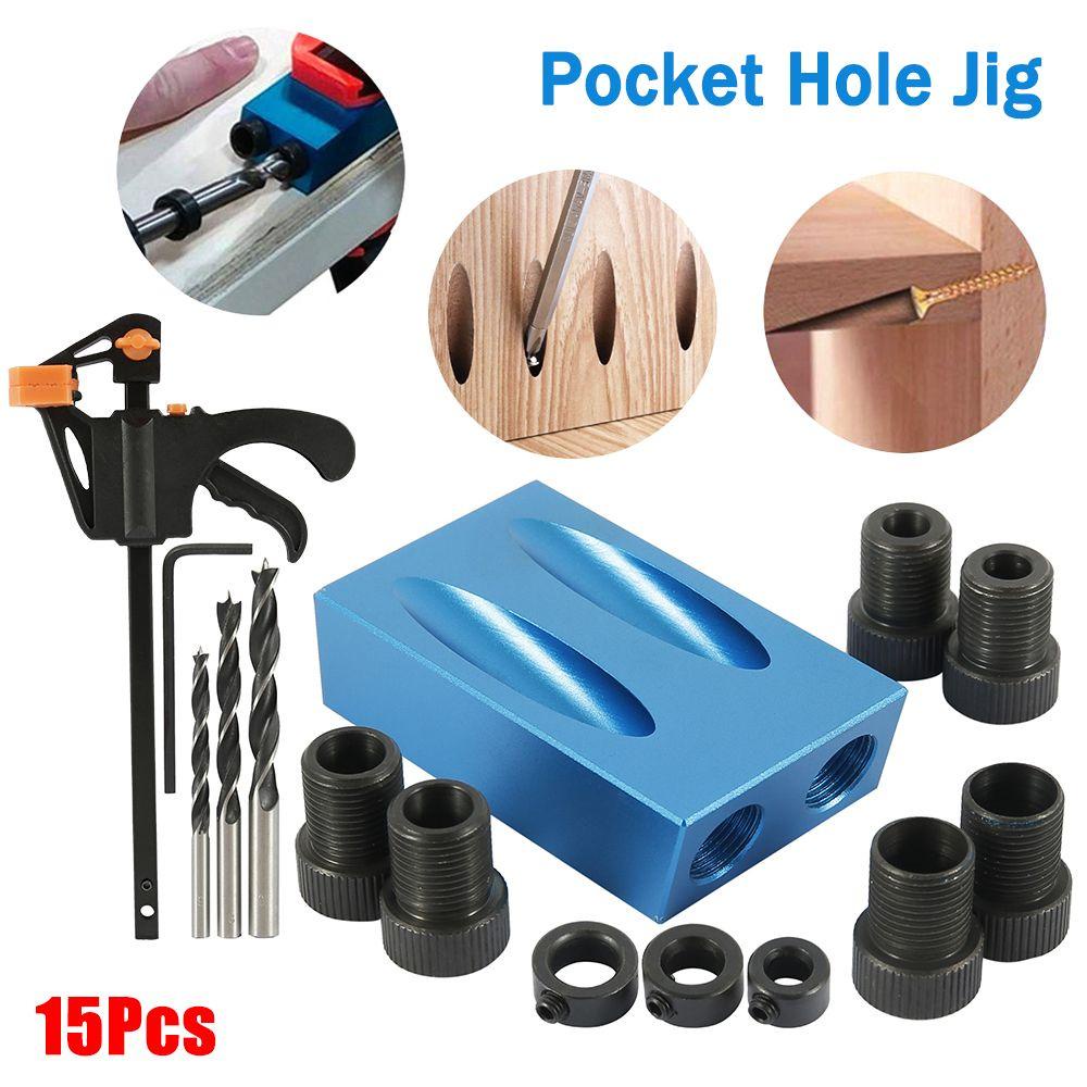 Bộ 15 Lỗ Luân Xa 15Cm Chuyên Dụng Làm Mộc°Dụng Cụ Định Vị Lỗ Khoan Bỏ Túi Tiện Dụng