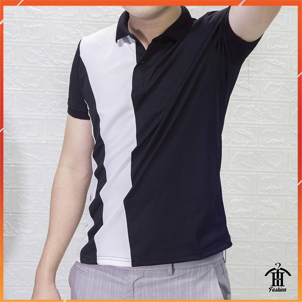 Áo polo nam áo thun nam cotton thoáng mát phối sọc đen trắng kiểu dáng lịch lãm pl209 | BigBuy360 - bigbuy360.vn
