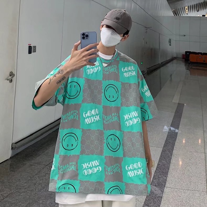 Áo Thun Tay Ngắn Dáng Rộng In Chữ Phong Cách Hàn Quốc Thời Trang Mùa Hè Cho Nam Và Nữ size M-5XL