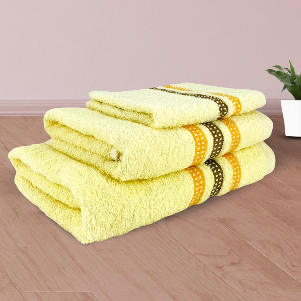 [COMBO 2 KHĂN TẮM + 1 KHĂN TAY] Khăn Cotton Siêu Thấm Hút Thiện Phú SML352 Vải Sợi Bông Mềm Mịn