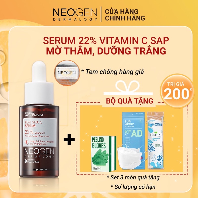 Tinh chất sáng da mờ thâm NEOGEN DERMALOGY REAL VITA C SERUM