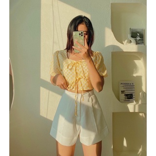 Quần short lưng cao ống rộng lucetfashion emily