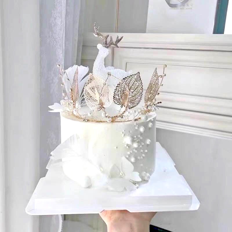 Mô Hình Tuần Lộc Bằng Pha Lê Nhân Tạo Trang Trí Bánh Kem / Tiệc Cưới / Giáng Sinh