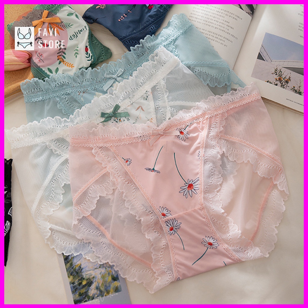 Quần lót nữ ren lưới hàng thiết kế cao cấp mềm mịn kiểu dáng sexy dễ thương ngọt ngào cho bạn nữ - QL023