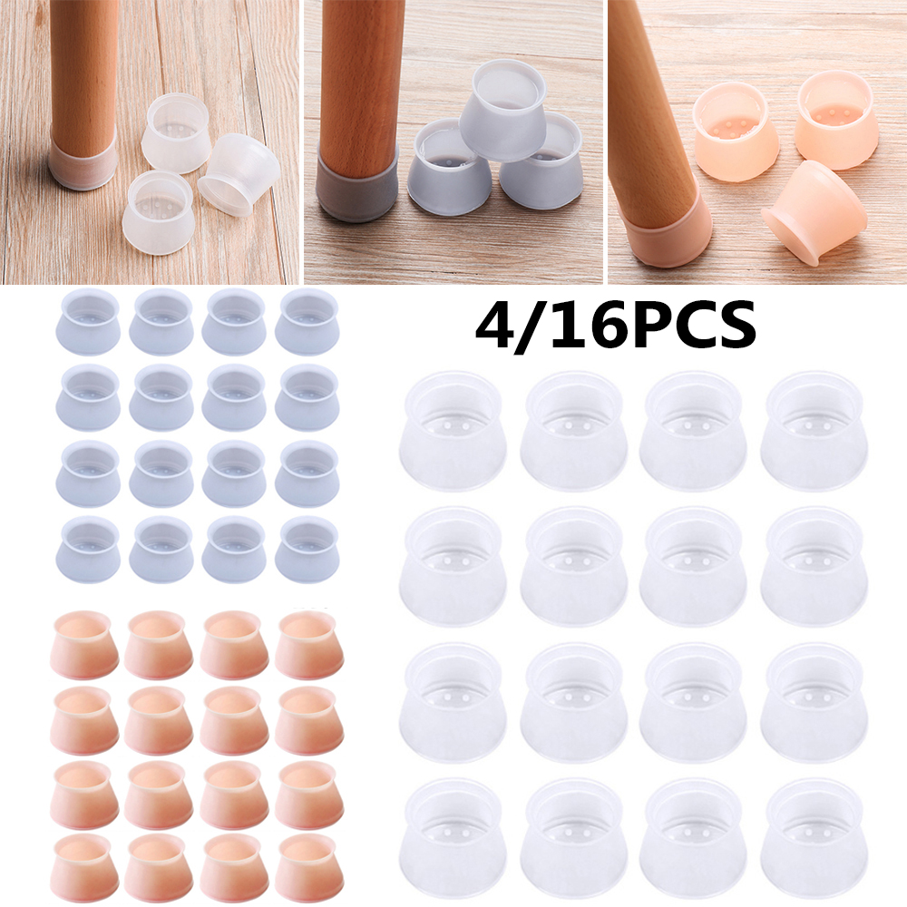 Bộ 4 / 16 Miếng Silicone Bọc Chân Bàn Ghế Chống Trượt Chống Mài Mòn Không Gây Tiếng Ồn Nhiều Màu