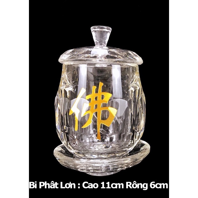Bi Nước Chữ Phật , Bi Nước Hoa Sen Pha Lê Cao Cấp ( Vật phẩm phong thủy ) - Phật Giáo Tường Thuận