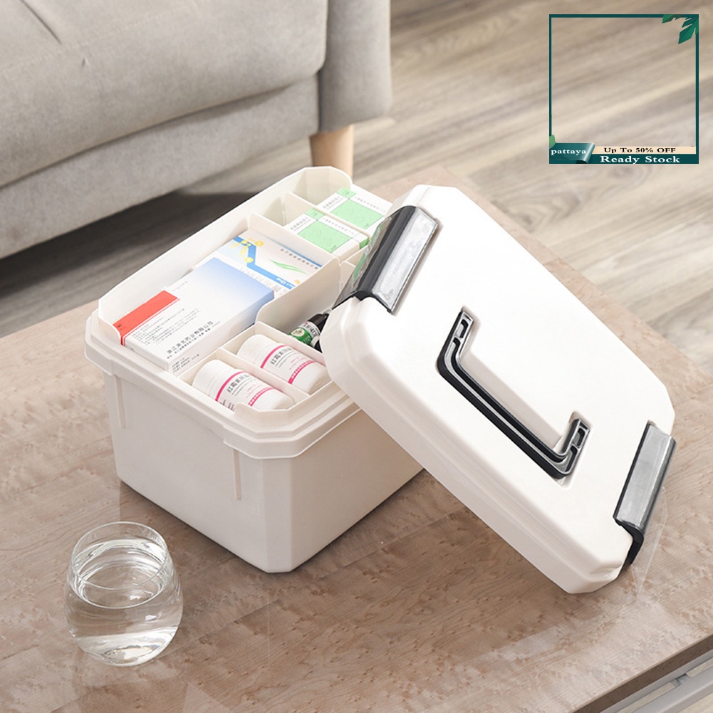 SN_ Portable Plastic Home Medicine Case Health Care Drug First Aid Kit Storage Box