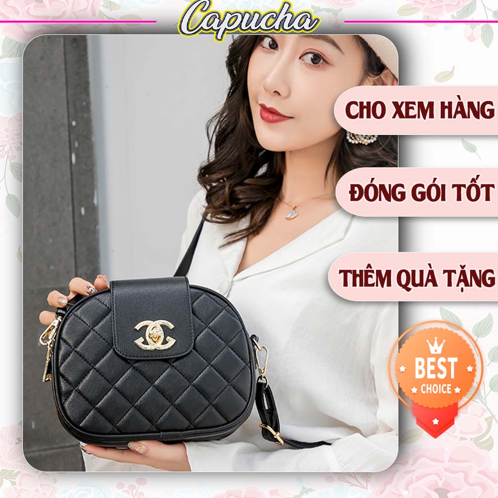 Túi xách nữ đeo vai đeo chéo trần chỉ trám khóa chữ X tuyệt đẹp Capucha T118