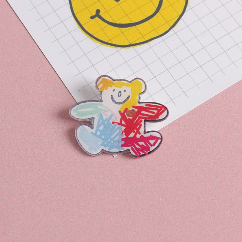 Huy hiệu cài áo hình thỏ/gấu hoạt hình dễ thương đa năng