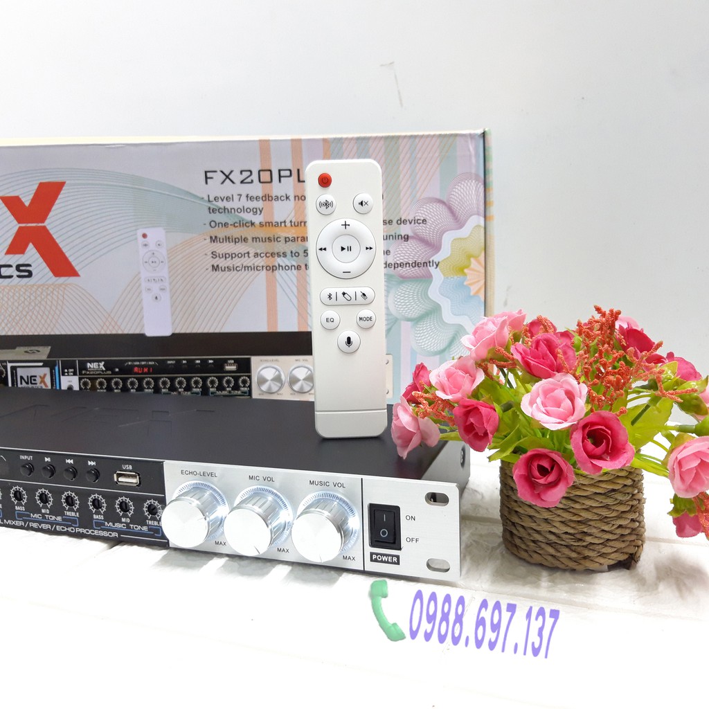 vang chỉnh cơ karaoke NEX FX 20 plus- vang cơ tặng dây canon