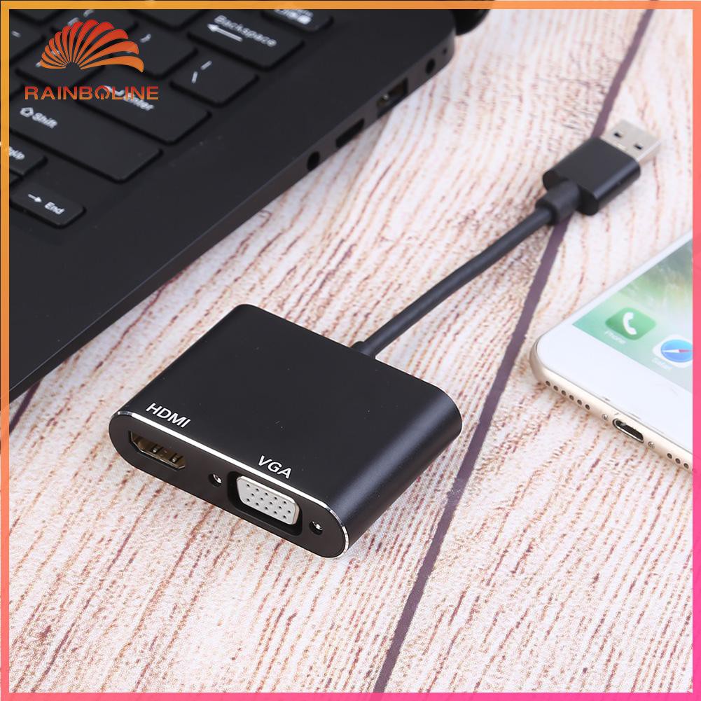 Bộ Chuyển Đổi Usb 3.0 Sang Hdmi-Compatible Vga 1080p Cho Windows 7 / 8 / 10 Pc Tv | BigBuy360 - bigbuy360.vn