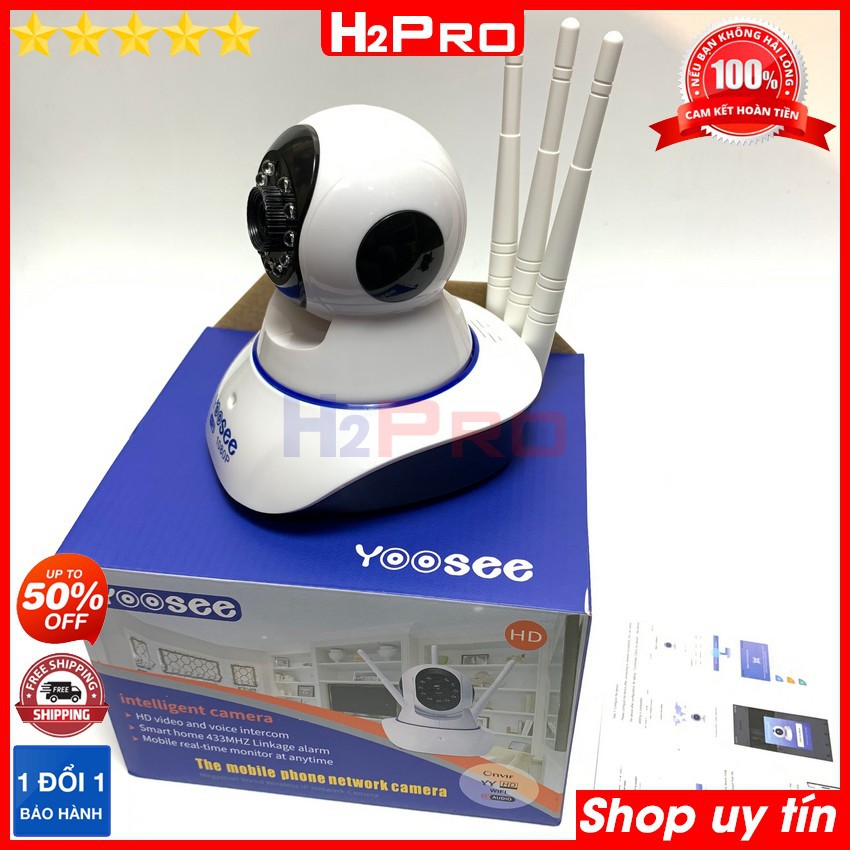 Camera wifi Yoosee 3 râu H2Pro siêu nét 1080p, camera giám sát không dây Yoosee cao cấp giá rẻ (model 2021)