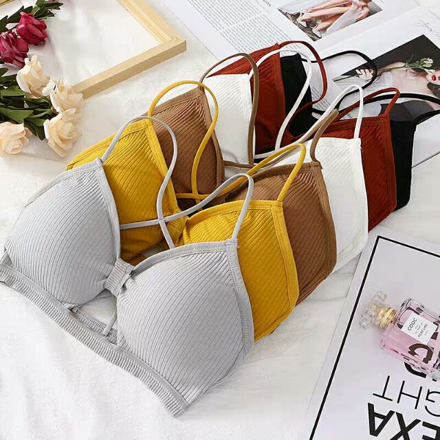 Áo lót nữ bra đan len tăm hai dây kiểu dáng mới H026 - HD365