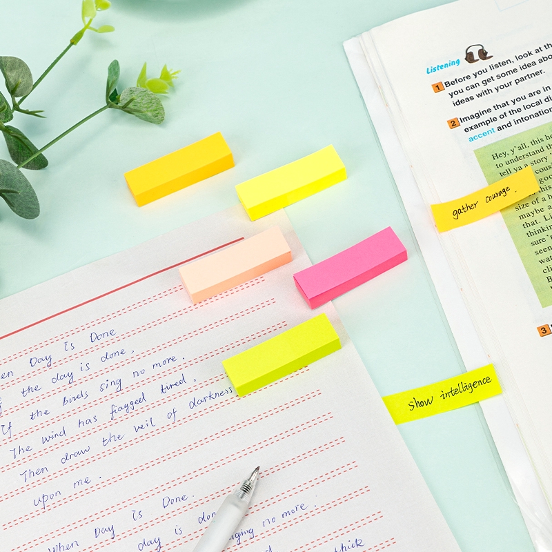 Miếng Dán Ghi Chú Deli Màu Dạ Quang 71545