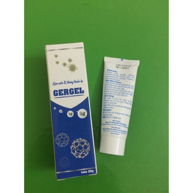 GEL LÀM SẠCH VÀ SÁT KHUẨN DA GERGEL NANO BẠC TUÝP 25gr AN TOÀN CHO CẢ TRẺ SƠ SINH