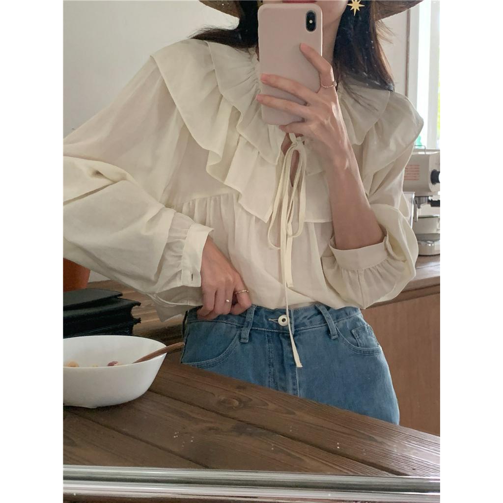 Áo Sơ Mi Dài Tay Rộng Rãi Có Dây Buộc Ngọt Ngào 54331