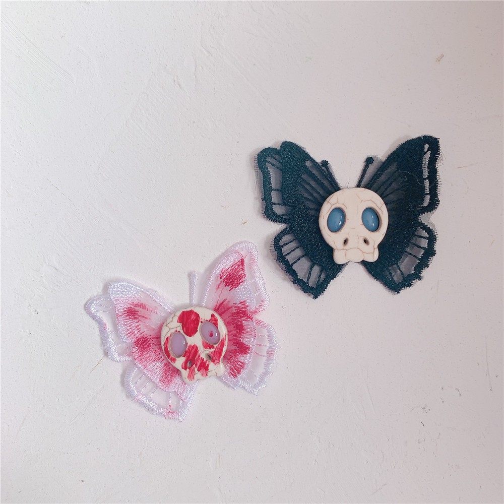 Kẹp Tóc Hình Đầu Lâu Phong Cách Lolita Y2K