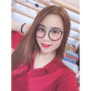 Gọng kính cận kim loại dáng tròn dày 6020 - Nhận cắt mắt cận loạn chiết suất cao theo yêu cầu
