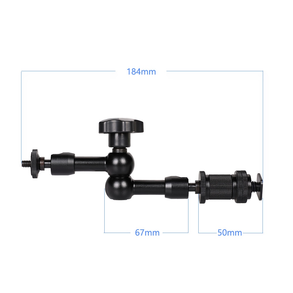 Combo bộ tay khớp nối đa năng magic arm kích thước 7 inch + kẹp càng cua kim loại kích thước lớn hàng chính hãng