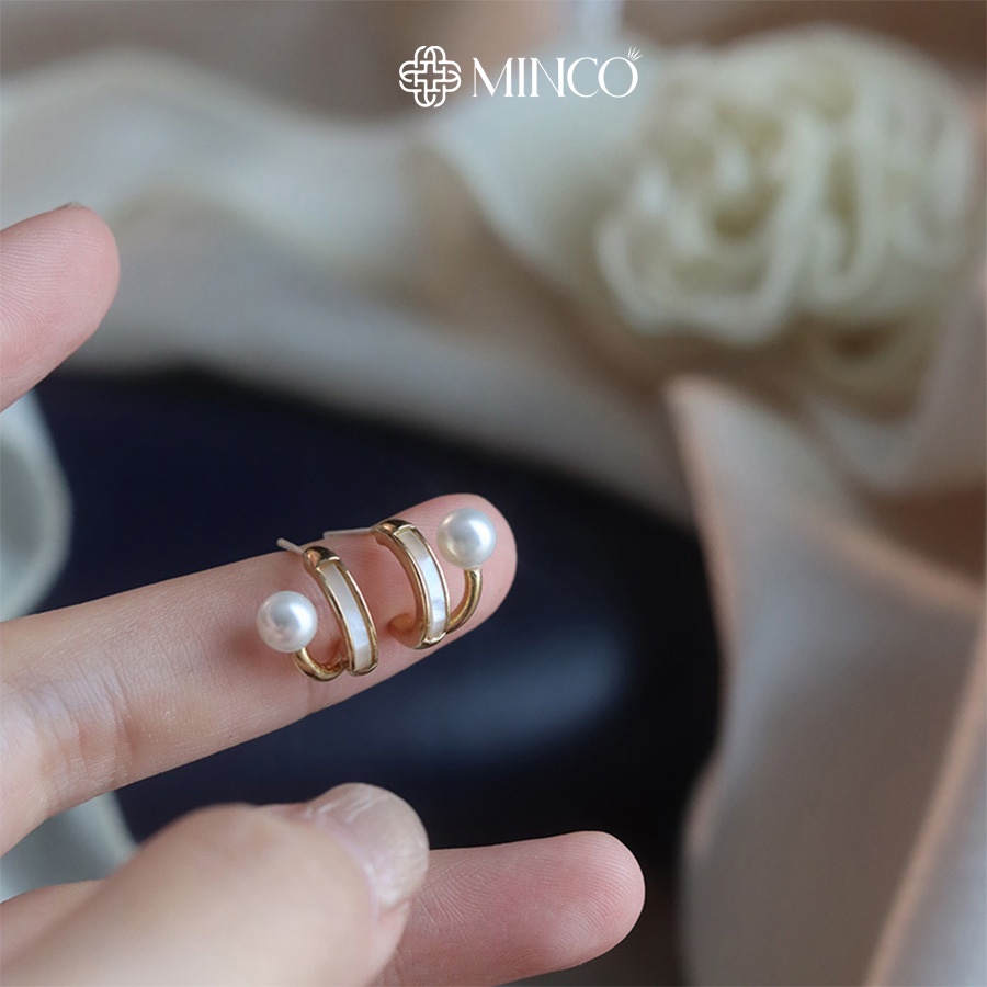 Bông tai Minco Accessories hoa tai hạt châu phụ kiện đẹp phong cách Hàn Quốc BT09