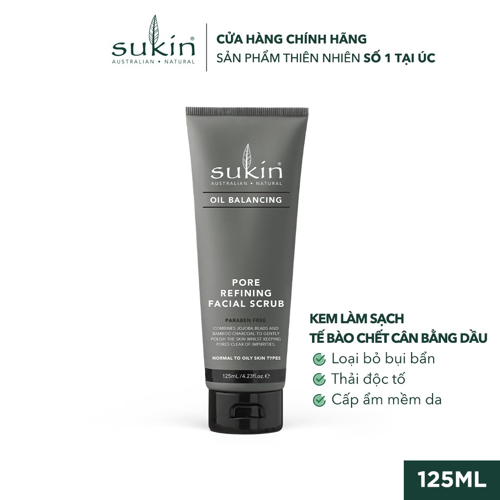 [Mã FMCGMALL -8% đơn 250K] Kem Làm Sạch Tế Bào Chết Cân Bằng Dầu Sukin Oil Balancing Pore Refining Facial Scrub 125ml | BigBuy360 - bigbuy360.vn