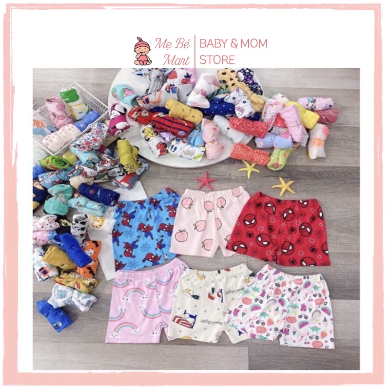 Set 10 Quần Đùi Borip Cotton Cho Bé Trai, Bé Gái Hoạ Tiết Đáng Yêu