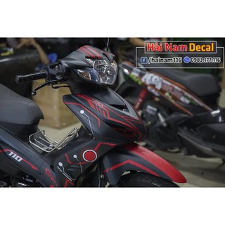 Tem Trùm Wave RSX Đen chỉ đỏ Motul