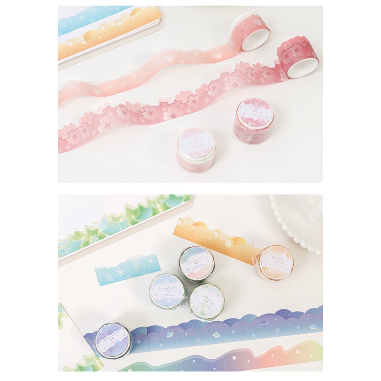 Washi tape Cuộn Băng Keo Washi Màu Gradient Độc Đáo Dùng Trang Trí Sổ Tay/ Sổ Tay