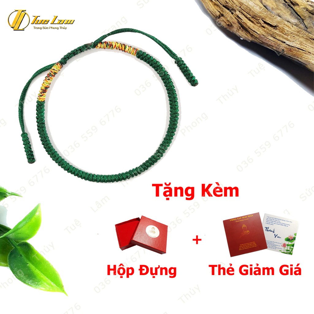 [Handmade] Vòng tay chỉ tibet xanh lá cao cấp hợp mệnh