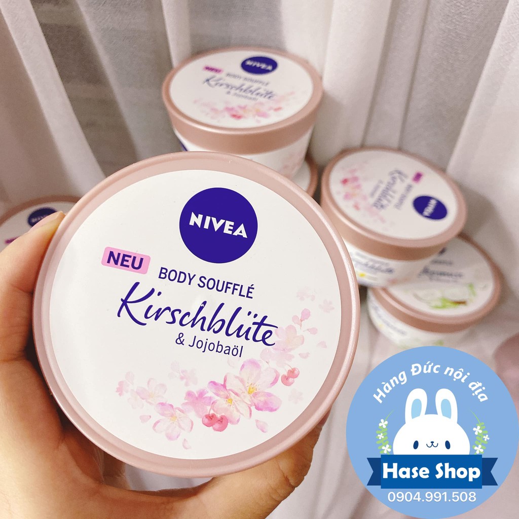 Kem dưỡng ẩm Nivea Body Soufflé nội địa Đức đủ bill
