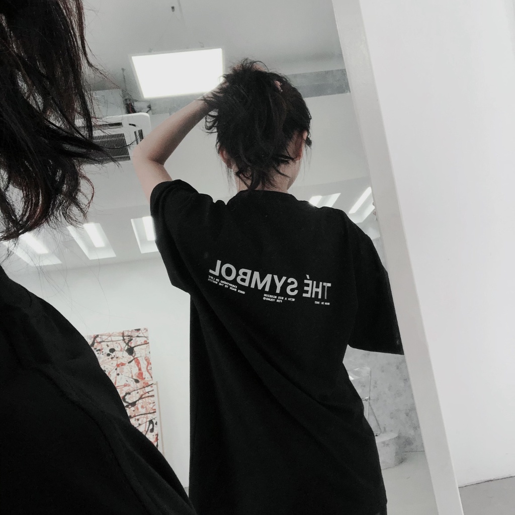 Áo thun local brand THE SYMBOL in Phản quang/ Đen form rộng unisex, Áo phông tay lỡ nam nữ