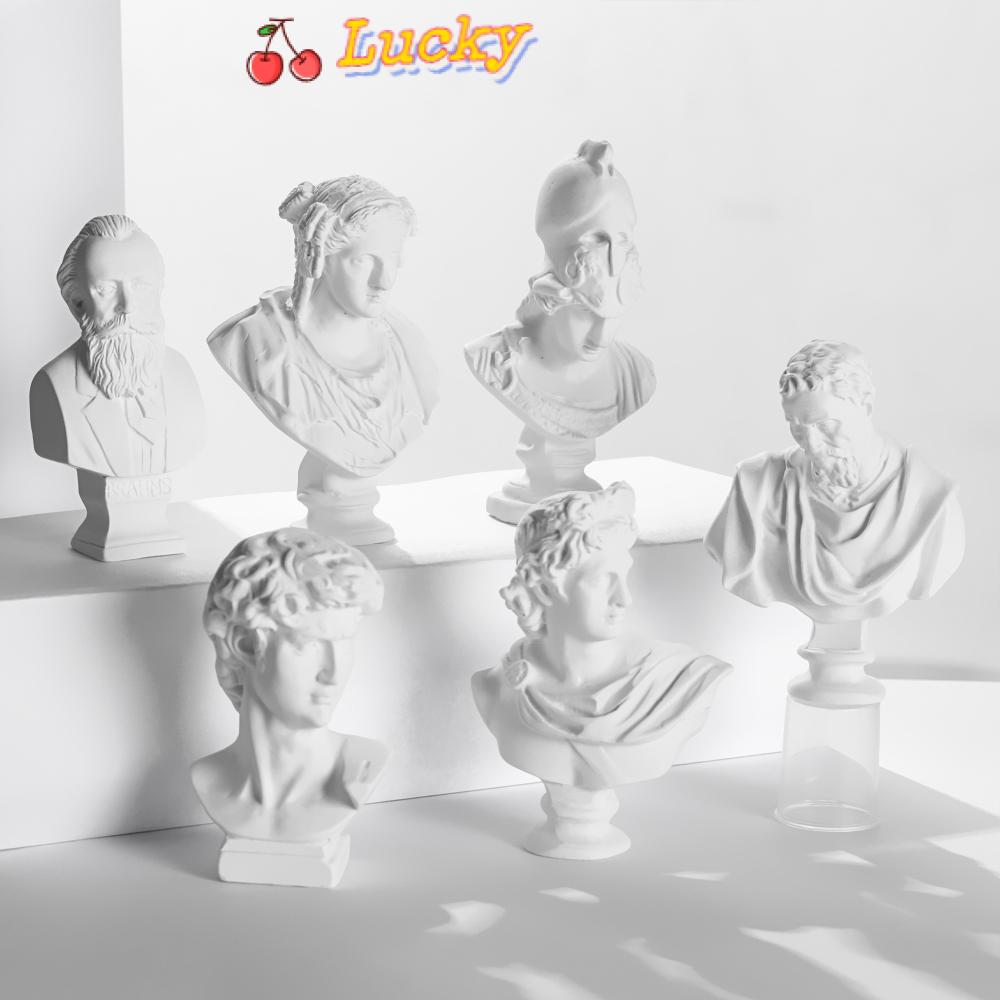 LUCKY Nordic Plaster Statue Mini Figurine Greek Mythology Gypsum Bust Portraits Celebrities Home Decor Desktop Ornament Drawing Practice Crafts Famous Sculpture