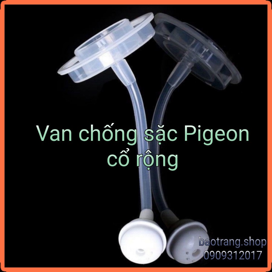 Van chống sặc bình sữa Pi geon cổ rộng hỗ trợ hút mọi tư thế