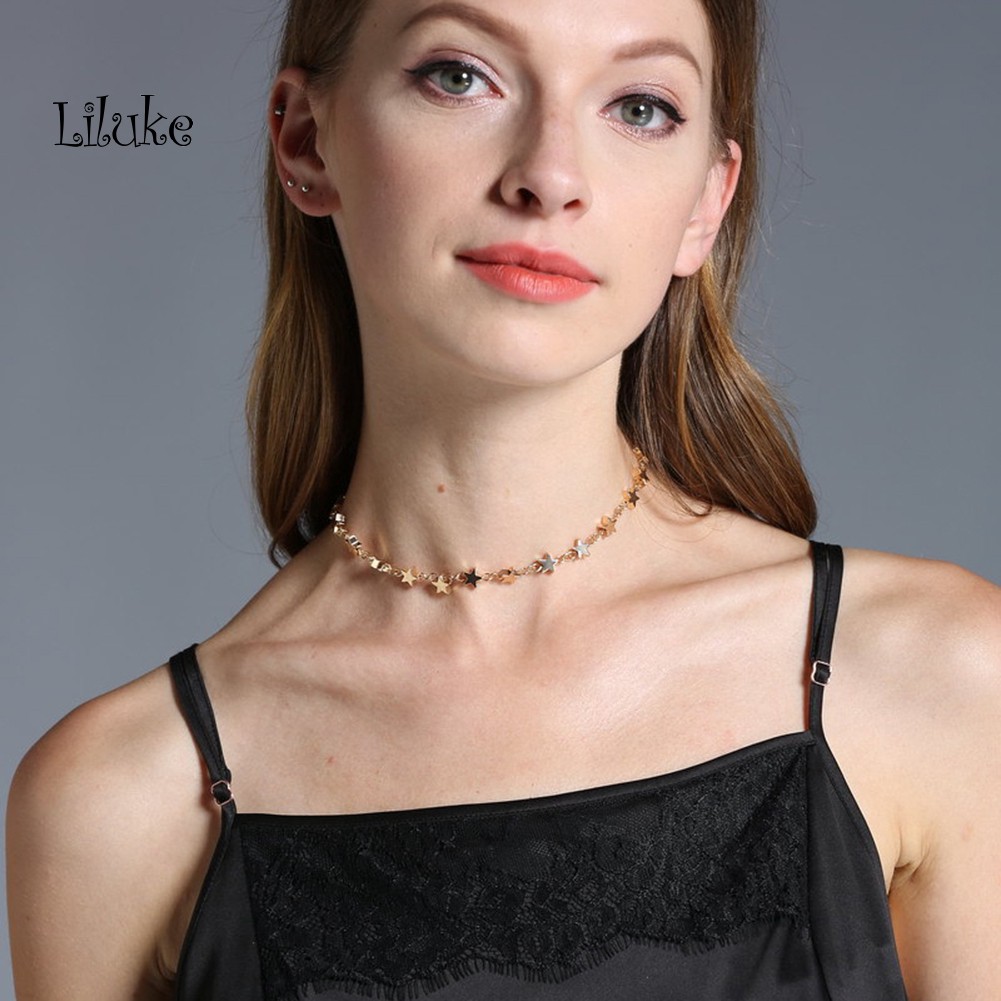 Vòng Cổ Choker Họa Tiết Ngôi Sao Thời Trang Thanh Lịch Cho Nữ