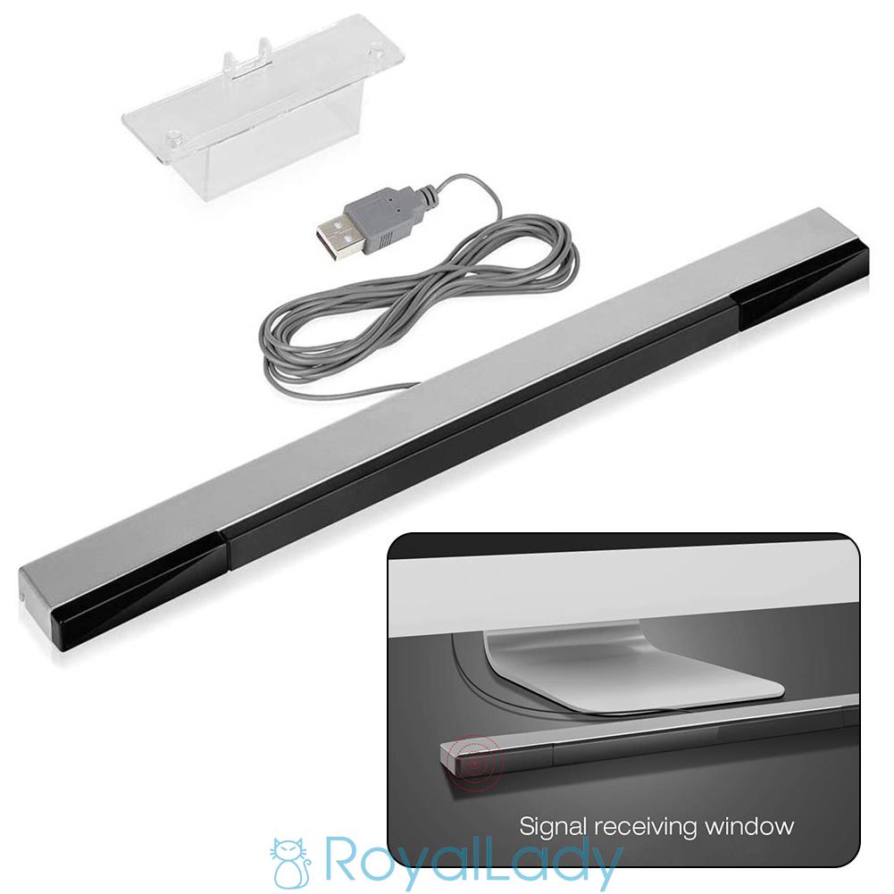 #ROYALLADY#USB Wired Infrared Ray IR Sensor Bar For N s Wii / Wii U / PC + Stand Plug and play