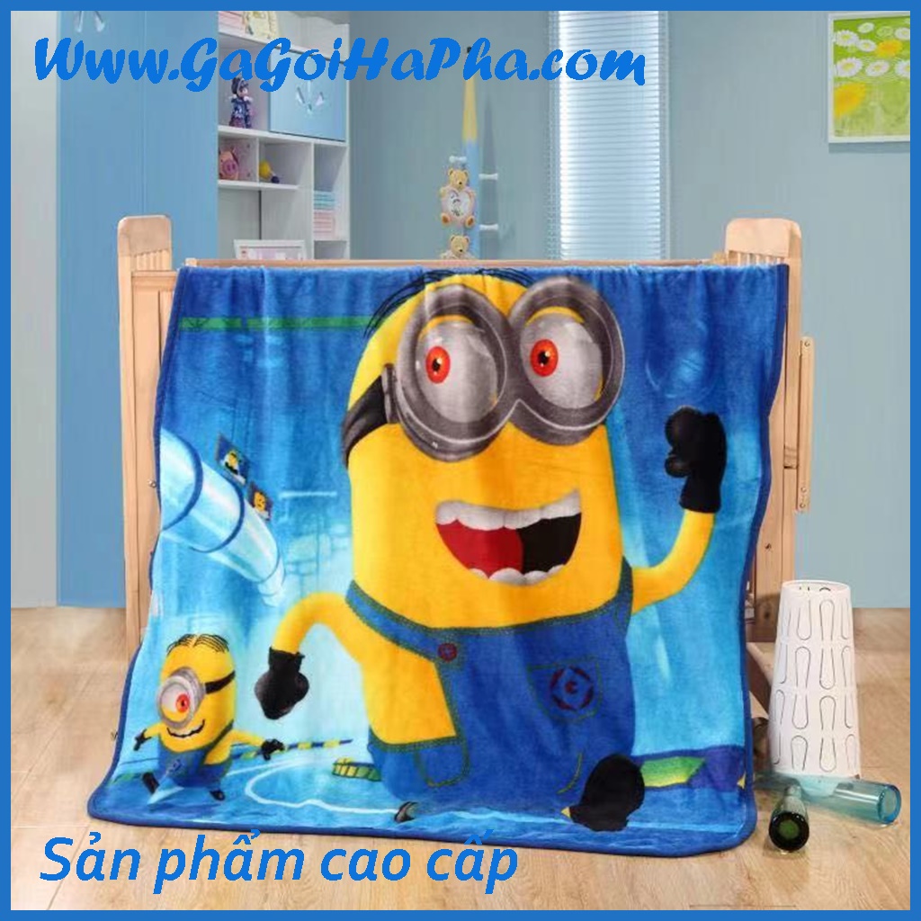 Chăn lông tuyết đẹp trẻ em, mền nhung mềm, mịn cho bé đi học, đi lớp 1mx1m4