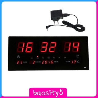 Đồng hồ LED điện tử hiển thị nhiệt độ/ngày/giờ độc đáo treo tường