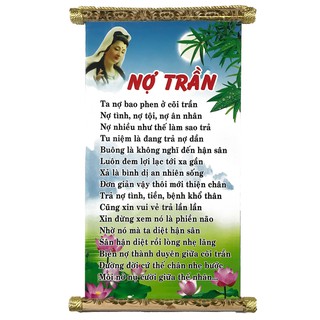 Tranh chữ thư pháp Nợ Trần trang trí tại gia đình, văn phòng