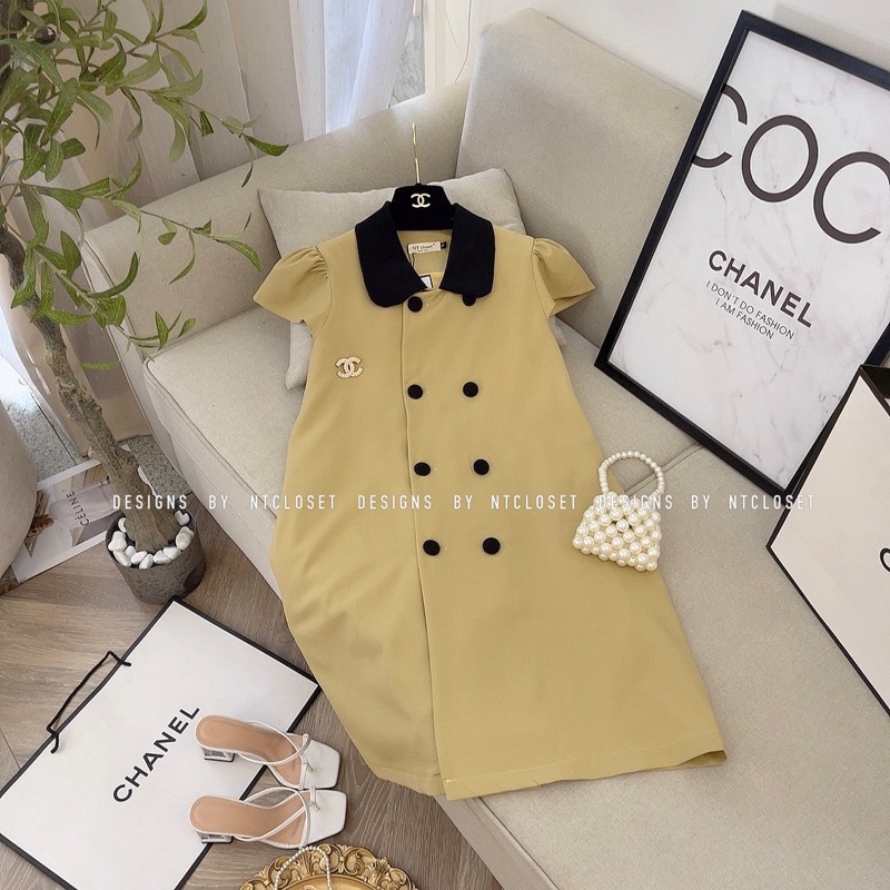 Váy suông cổ đen NT closet