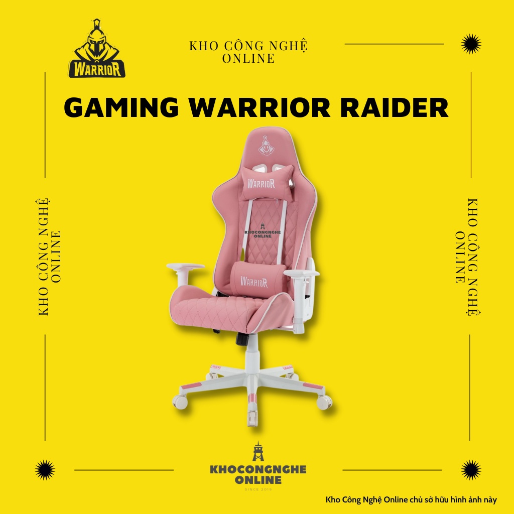 Ghế Gaming Warrior Raider Series WGC206  (White/Pink) thường