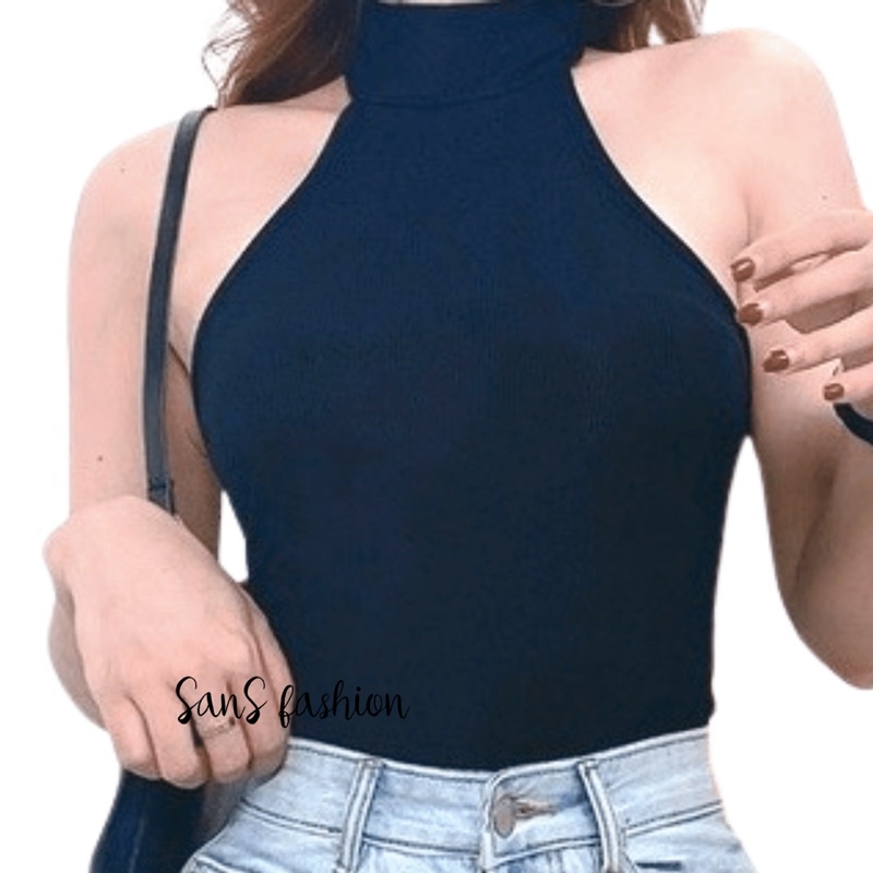 Áo croptop bodysexy, hở lưng, cổ lọ.