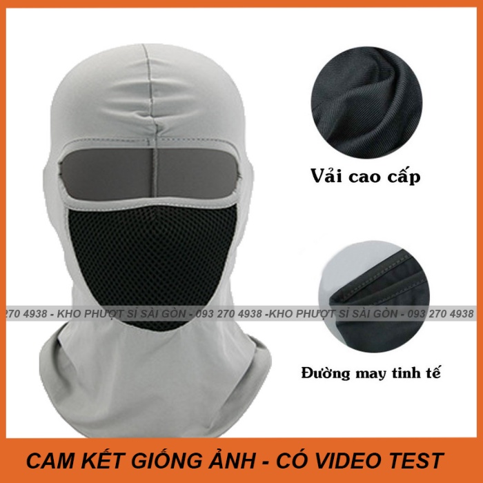 Kho Sỉ SG - Mẫu mũ trùm đầu Ninja Swat cao cấp X2 lưới lọc chống bụi - chống tia UV - khăn ninja trùm đầu Ari đội fullfa