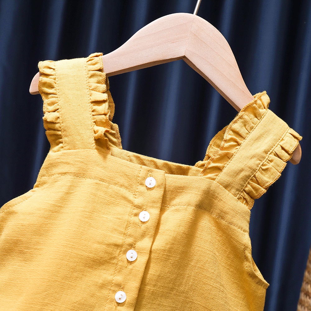 Set Áo Váy Kẻ Sọc Caro Dễ Thương Phong Cách Hàn Quốc Thời Trang Mùa Hè Cho Bé Gái